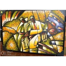 FRAMED AFRICAN OIL ON CANVAS