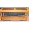 Image 1 : OAK SOFA TABLE WITH GLASS INSERTS