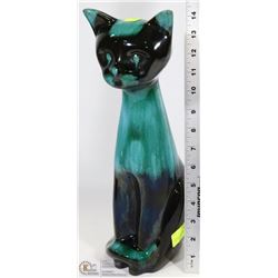 MOUNTAIN POTTERY CAT FIGURINE - 14"-TALL
