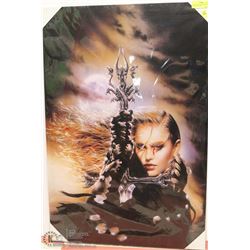 NEW CANVAS PRINT SEXY WOMAN WARRIOR CRYING