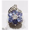 Image 1 : #41-14K WHITE GOLD TANZANITE MOONSTONE