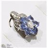 Image 2 : #41-14K WHITE GOLD TANZANITE MOONSTONE