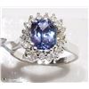 Image 1 : #49-14K WHITE GOLD TANZANITE AND 18