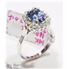 Image 2 : #49-14K WHITE GOLD TANZANITE AND 18