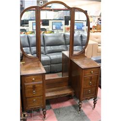 ESTATE ANTIQUE 47"X19"X68"H VANITY