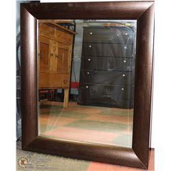 WOOD TONE FRAMED MIRROR