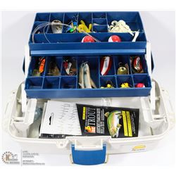 BLUE&GREY PLANO FISHING TACKLE BOX & CONTENTS
