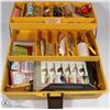 Image 1 : OLD PAL WOODSTREAM FISHING TACKLE BOX & CONTENTS