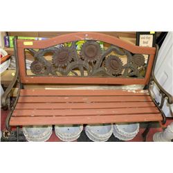 WOOD AND CAST IRON PARK BENCH