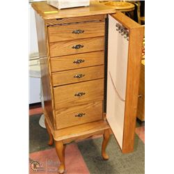 OAK JEWELLERY CABINET 15"X15"X41"H