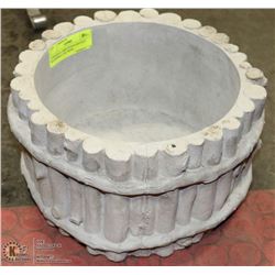 CONCRETE TWIG STYLE BUCKET PLANTER 11 IN. WIDE
