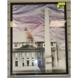 FRAMED PRINT OF THE  WHITEHOUSE & TOWER (27"X21)