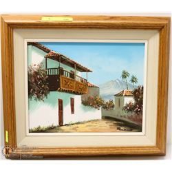 OAK FRAMED OIL PAINTING