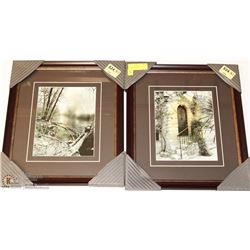 SET OF 2 FRAMED MATTED PRINTS, ONE OF A RIVER AND