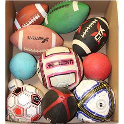 LOT OF 10 ASSORTED SPORTS BALLS