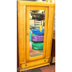 VINTAGE WOOD 36"X21"X70" WARDROBE WITH MIRROR