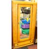 Image 1 : VINTAGE WOOD 36"X21"X70" WARDROBE WITH MIRROR