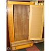 Image 2 : VINTAGE WOOD 36"X21"X70" WARDROBE WITH MIRROR