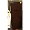 Image 1 : DARK BROWN WOOD FILING CABINET WITH KEYS