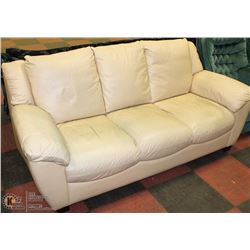 BEIGE LEATHERETTE SOFA (USED)