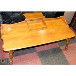 WOOD COFFEE TABLE WITH REMOTE  DRAWER