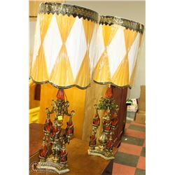 PAIR OF LARGE VINTAGE BRASS LAMPS