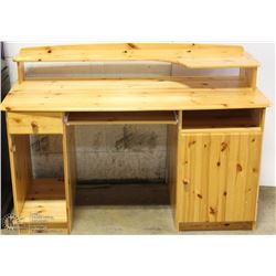SOLID PINE DESK WITH KEYBOARD SLIDE OUT, 1 DOOR