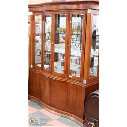 2PC  MAHOGANY CHINA CABINET (BUFFET & HUTCH ) WITH
