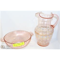 2 PINK DEPRESSION COLLECTIBLE DISHES