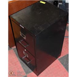 BLACK 2 DRAWER FILING CABINET