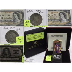 FEATURE LOTS 2-61 COINS , CURRENCY , COLLECTIBLES