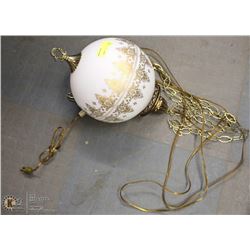 VINTAGE ESTATE HANGING GLOBE LAMP