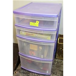 3 DRAWER PLASTIC STORAGE, EACH DRAWER FULL OF ASST