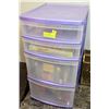 Image 1 : 3 DRAWER PLASTIC STORAGE, EACH DRAWER FULL OF ASST
