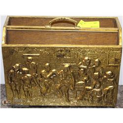 VINTAGE BRASS MAGAZINE RACK