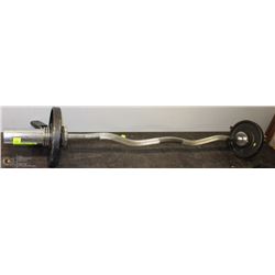 WEIGHT LIFTING BAR WITH TWO 5LB WEIGHTS