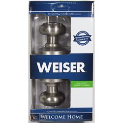 WEISER HALL & CLOSET BRUSHED NICKEL DOORKNOB