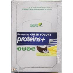 BOX OF 12 GREEK YOGURT PROTEIN BARS, PINEAPPLE