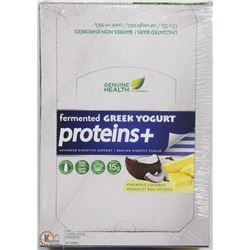 BOX OF 12 GREEK YOGURT PROTEIN BARS, PINEAPPLE