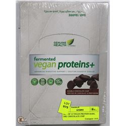 BOX OF 12 VEGAN PROTEIN BARS, DBL CHOCOLATE CHIP