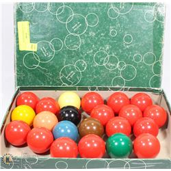 A SET OF SNOOKER BALLS