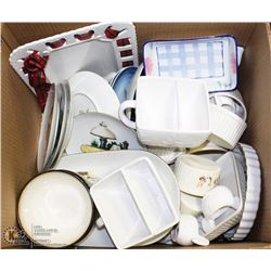 ESTATE BOX WITH COLLECTIBLE DISHES AND MORE