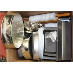 ESTATE BOX OF COOKING PANS AND MORE