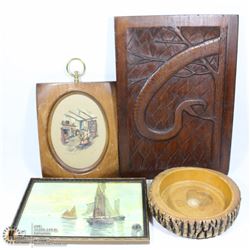 BOX OF VINTAGE WALL HANGINGS SOME ARE ARTISTS