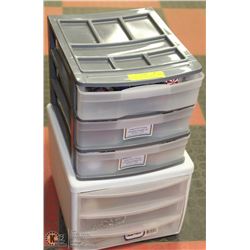 LOT OF 2 TABLE TOP 3 DRAWER STORAGE EACH DRAWER