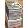Image 1 : LOT OF 2 TABLE TOP 3 DRAWER STORAGE EACH DRAWER