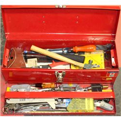 RED TOOL BOX WITH CONTENTS