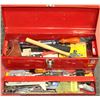 Image 1 : RED TOOL BOX WITH CONTENTS