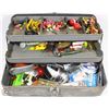 Image 1 : ANTIQUE TACKLE BOX FULL OF TACKLE COMES WITH DIAWA