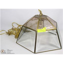 GLASS & BRASS HANGING LAMP